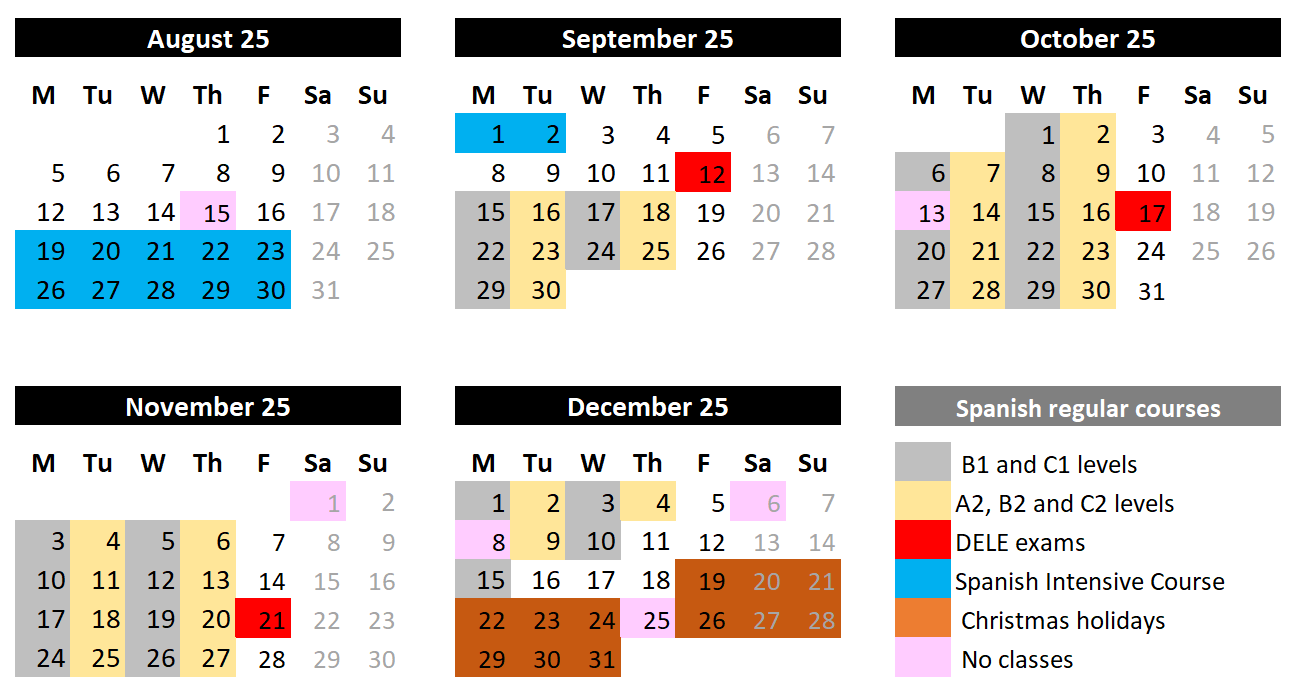 Spanish regular course. Fall semester 2025