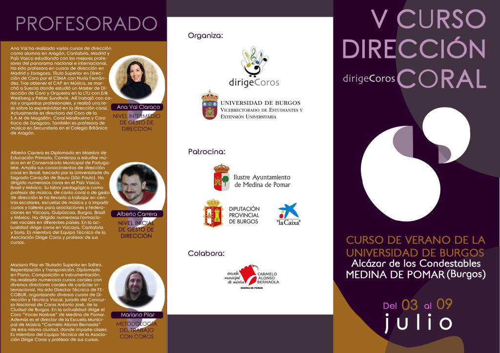 Portada tríptico V curso direccion coral