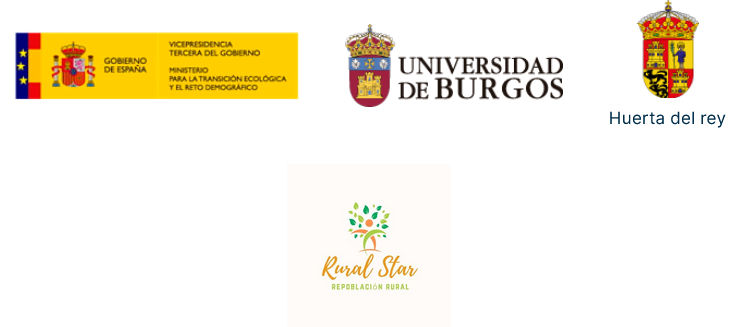 Gobierno de España. Vicepresidencia Tercera del Gobierno. Ministerio para la Transición Ecológica y el Reto Demográfico - Universidad de Burgos - Huerta del Rey - Rural Star. Repoblación Rural.