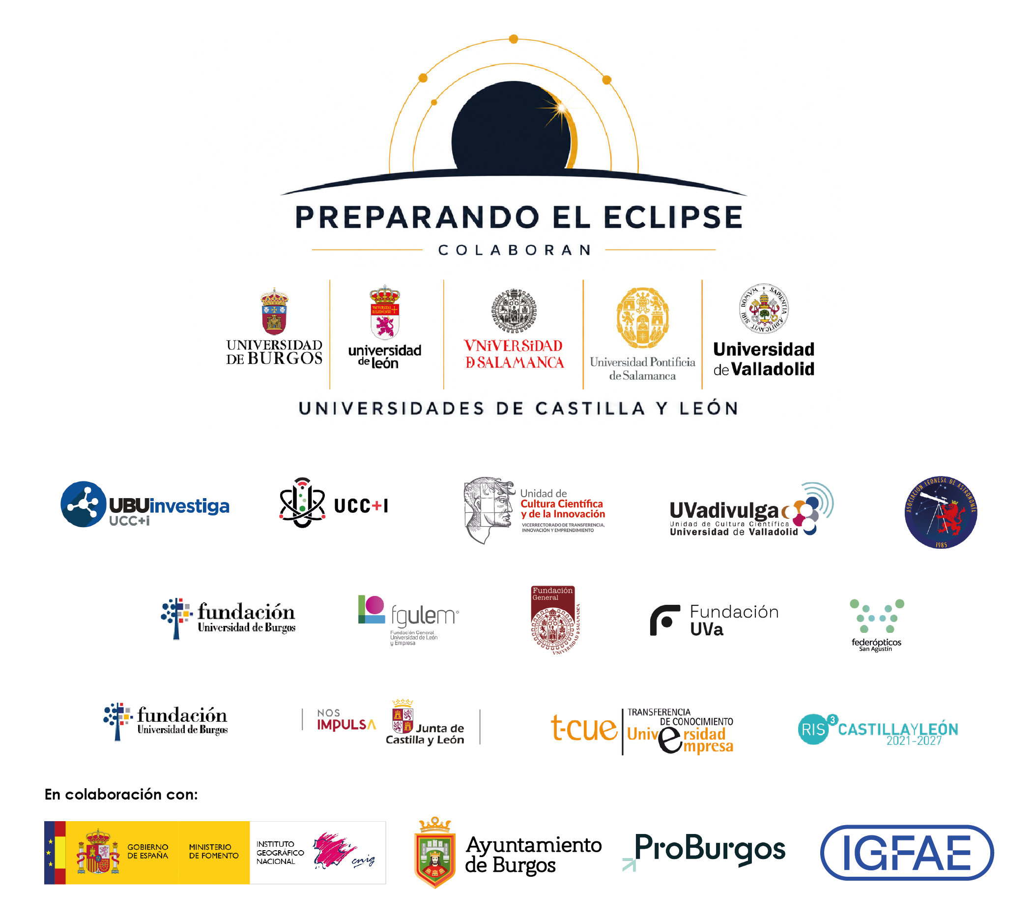 Preparando el eclipse. Logos de instituciones