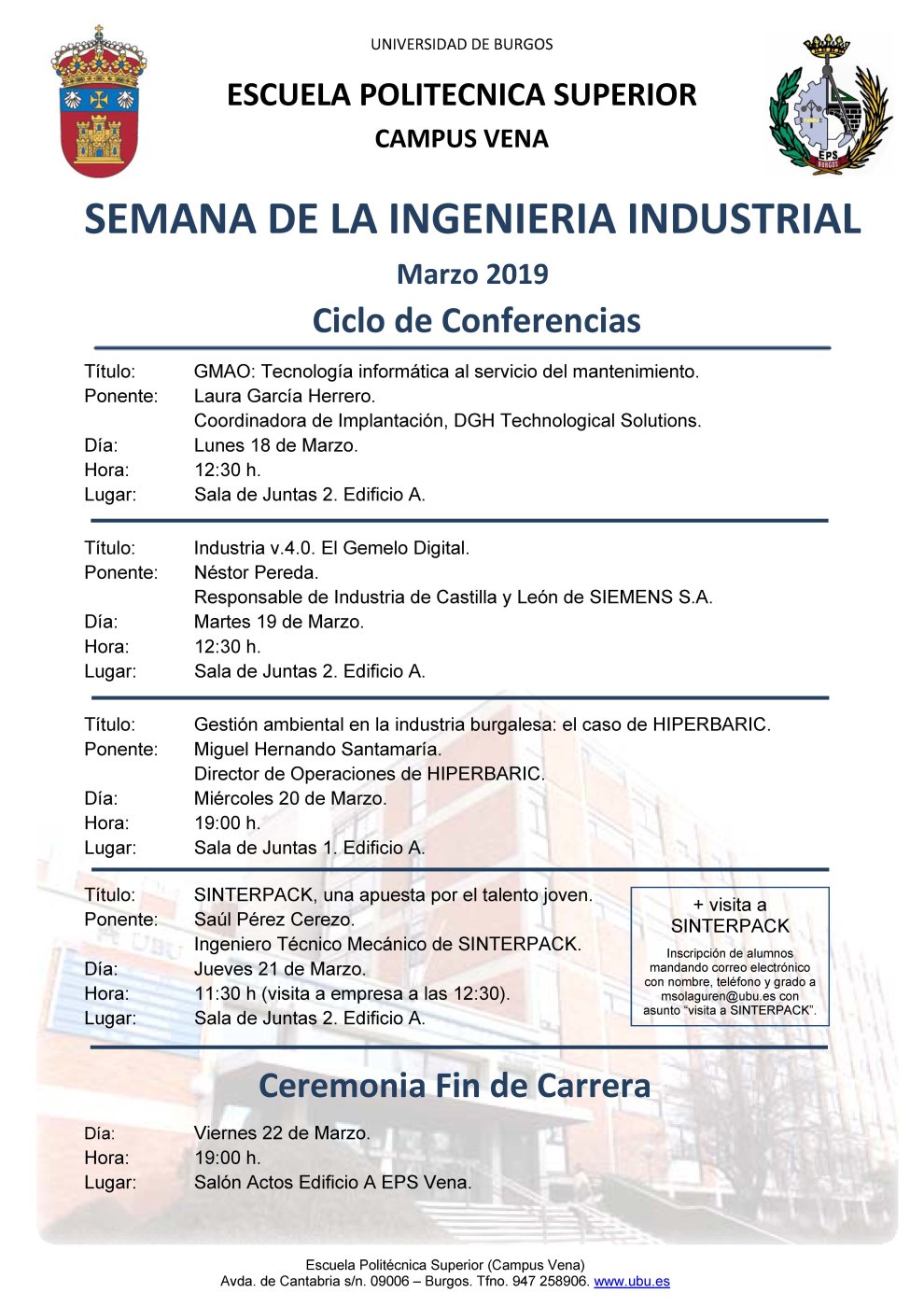Cartel Semana de la Ingeniería Industrial 2019