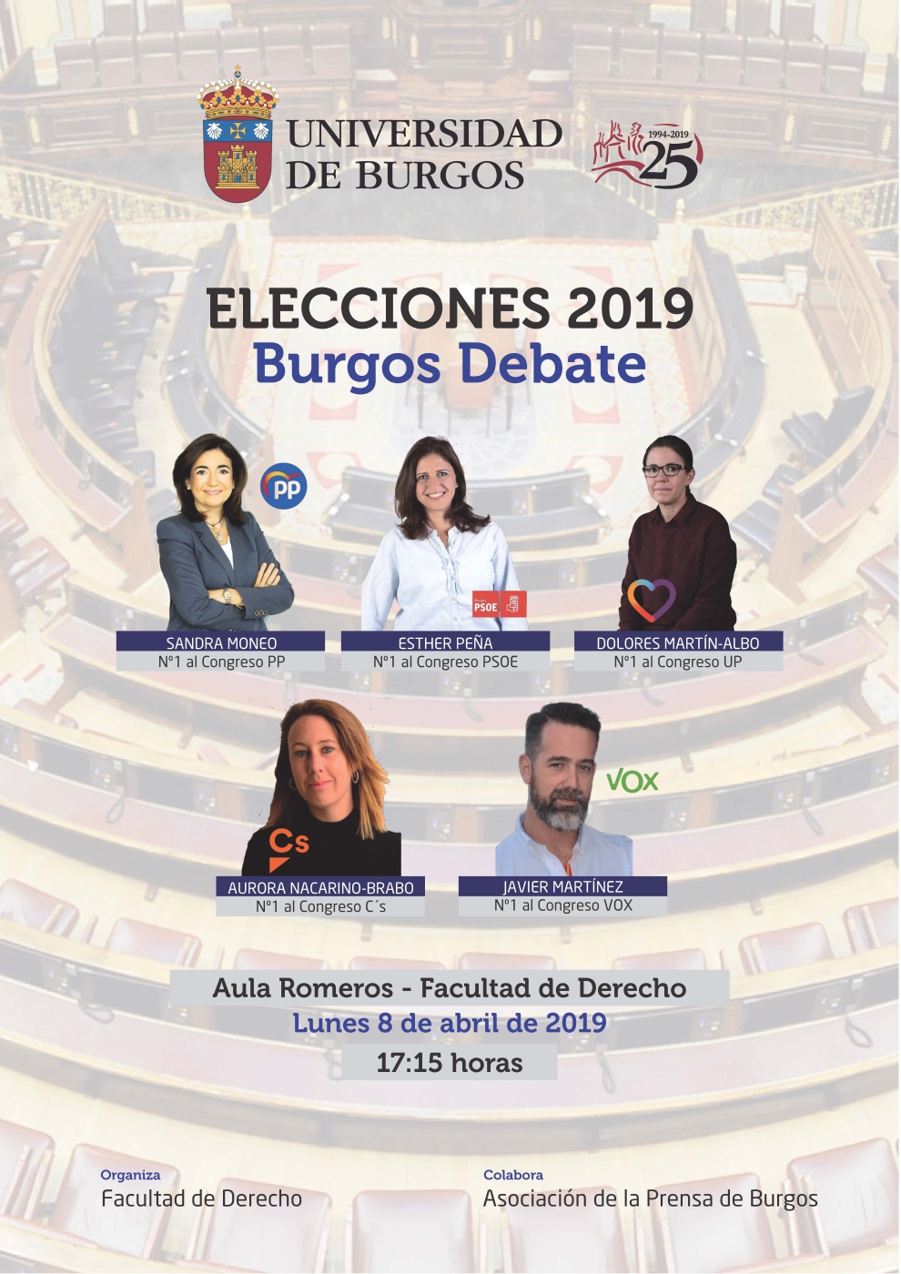 Cartel debate elecciones 2019