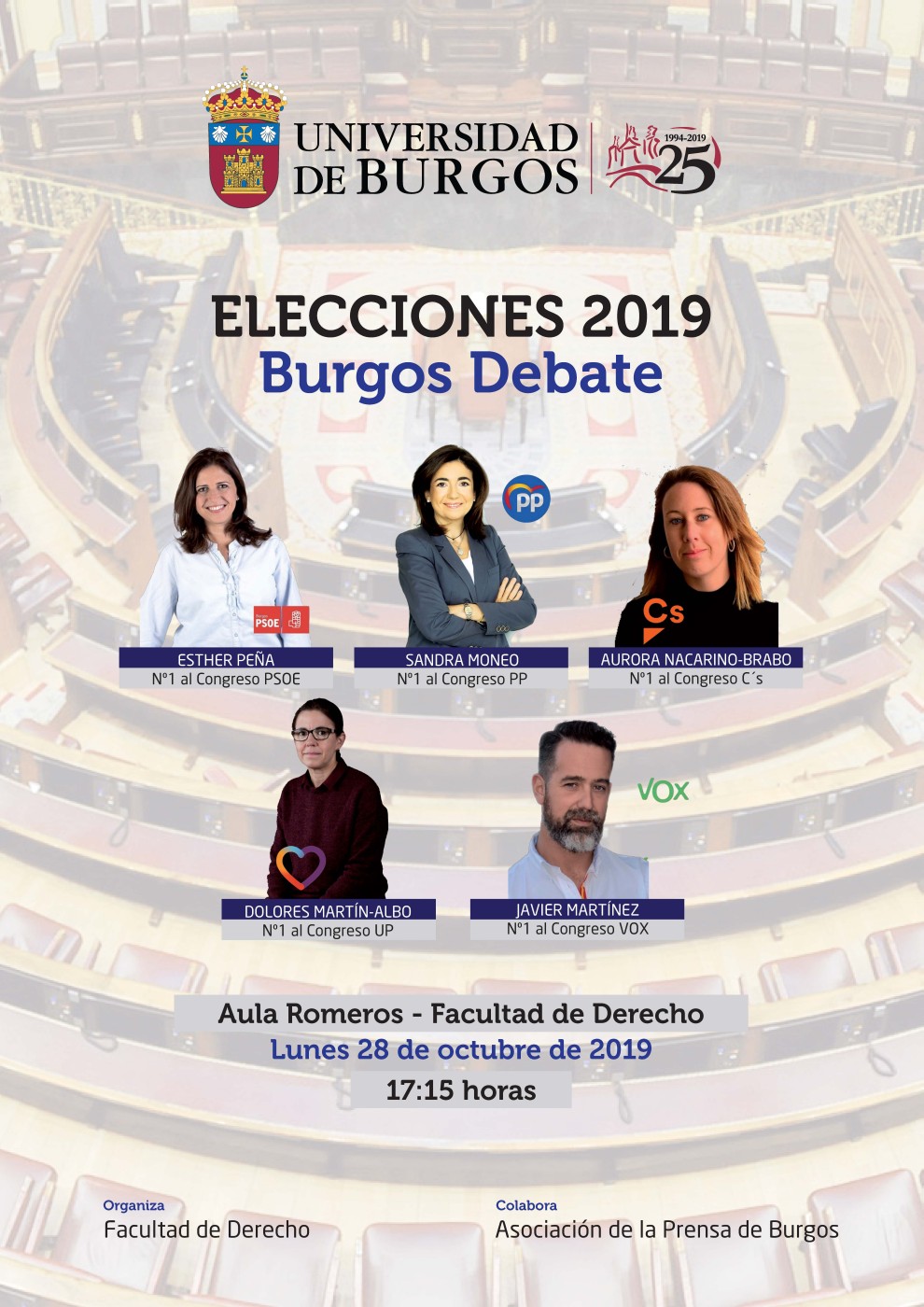 Elecciones 2019. Burgos Debate. Cartel