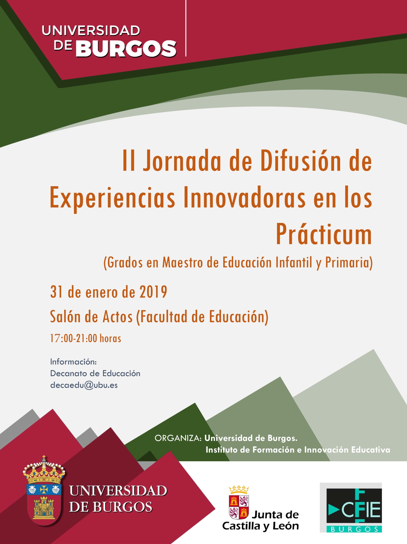 Cartel II Jornada de Difusión de Experiencias Innovadoras en el Practicum
