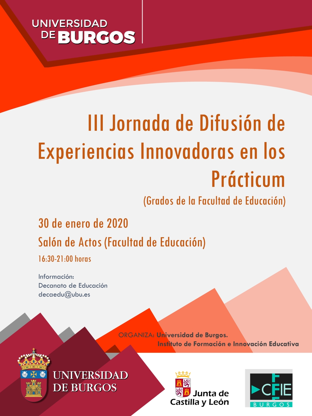 Cartel. III Jornada de Difusión de Experiencias Innovadoras en los Practicum