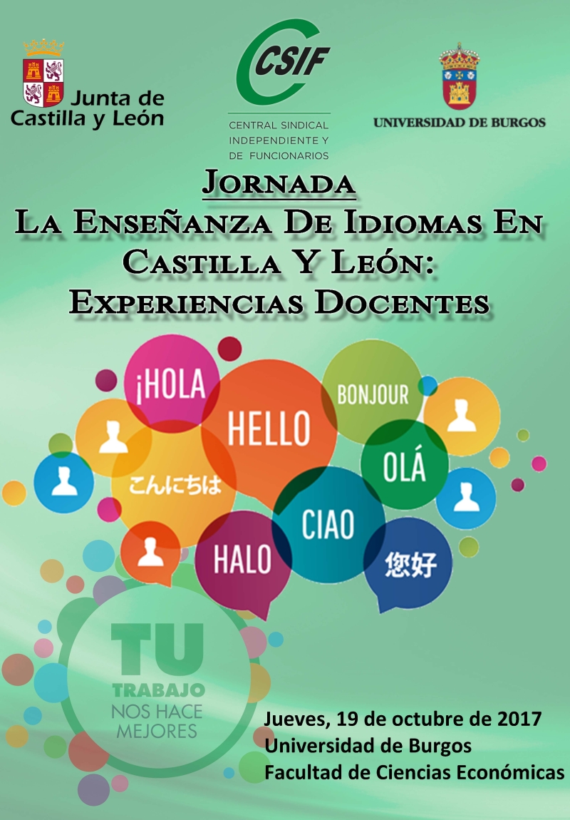 cartel Jornada de Enseñanza de Idiomas en Castilla y León: Experiencias Docentes