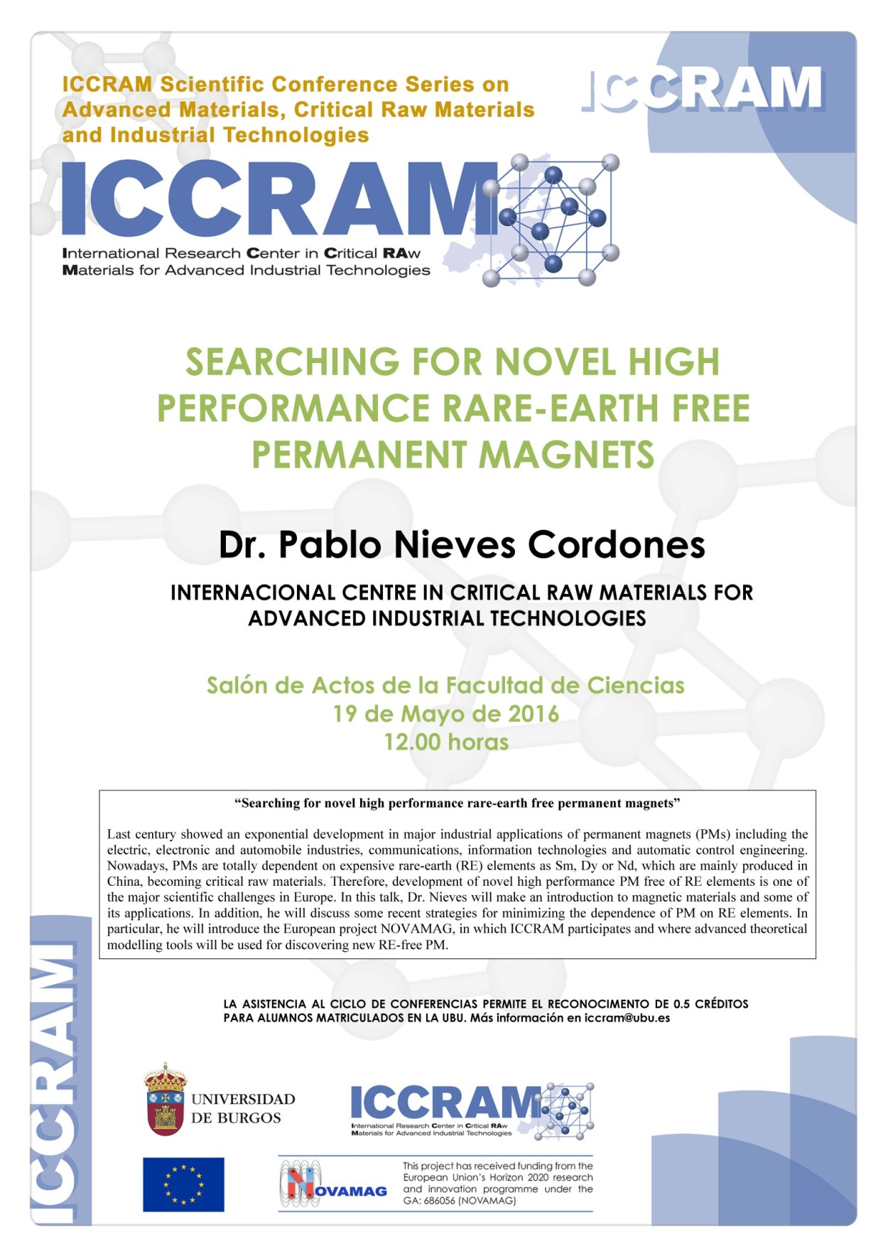 Cartel Pablo Nieves ICCRAM