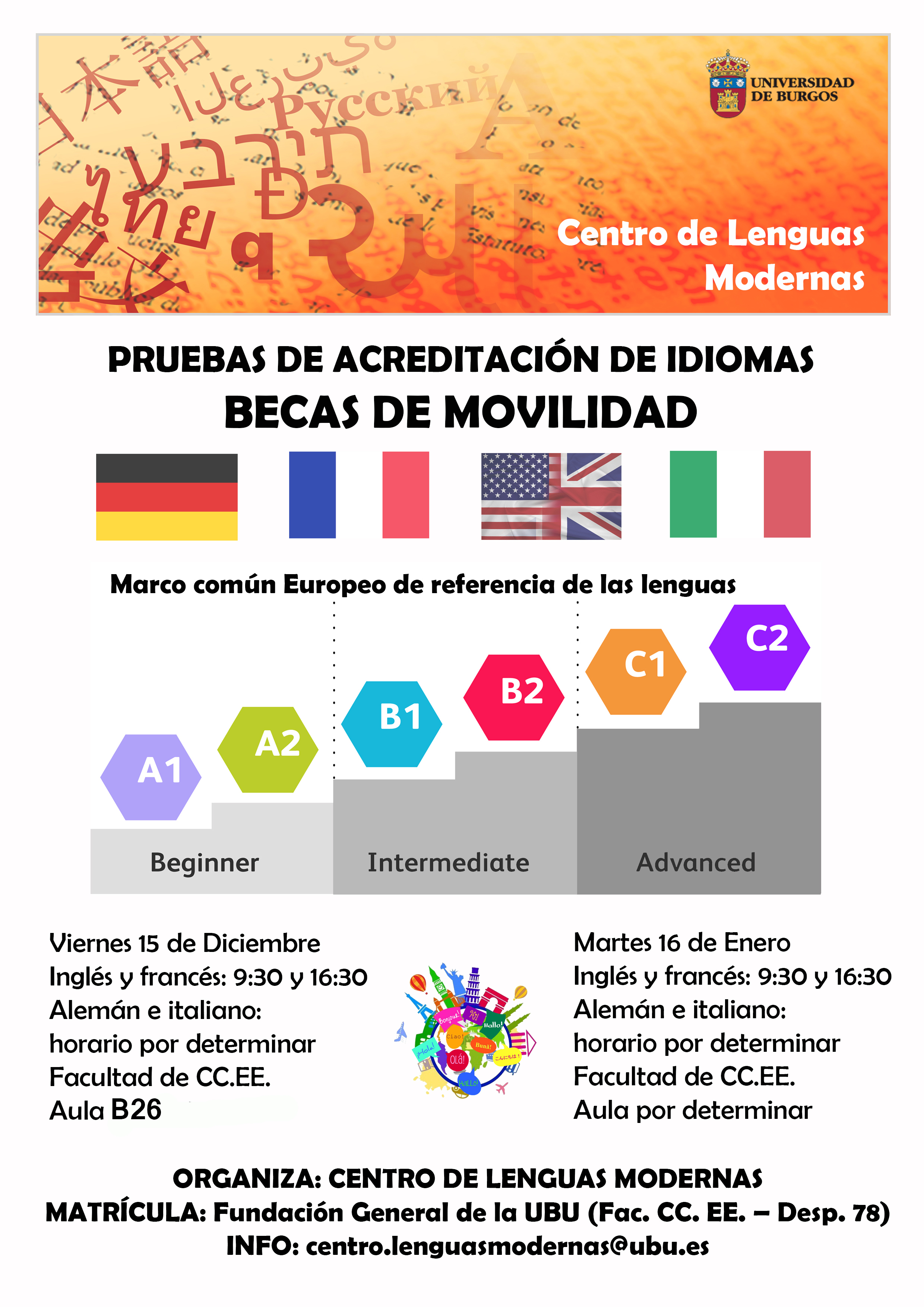 Cartel Prueba de Acreditación Erasmus Plus - UBU Global