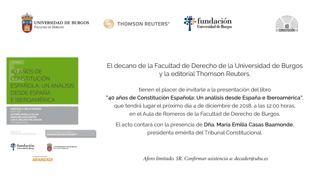 Presentación del libro “40 años de Constitución española: un análisis desde España e Iberoamérica”