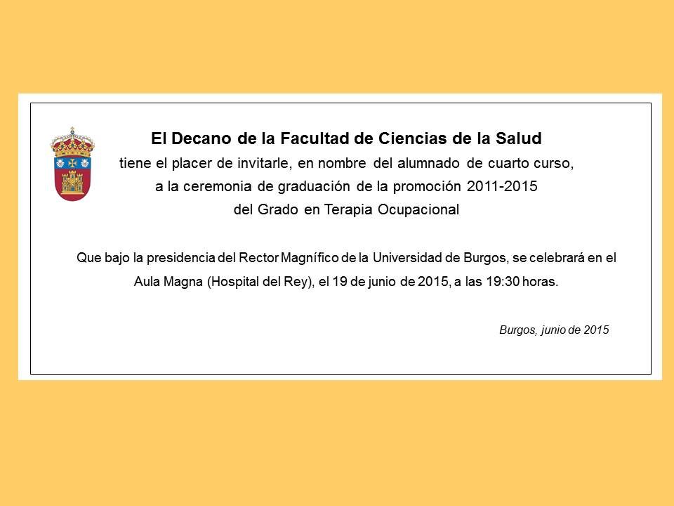 Graduacion terapia ocupacional 2011-2015 Graduacion terapia ocupacional 2011-2015