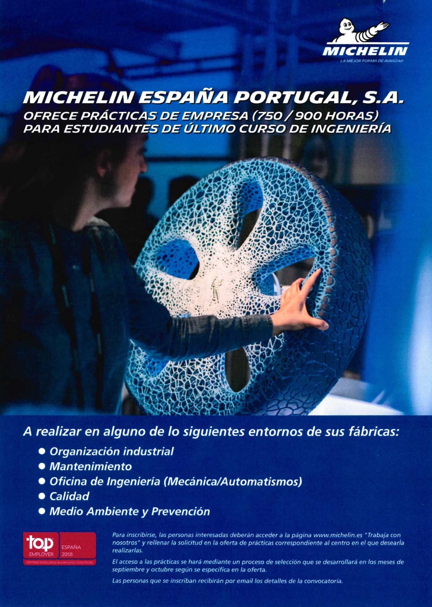 Cartel prácticas Michelin