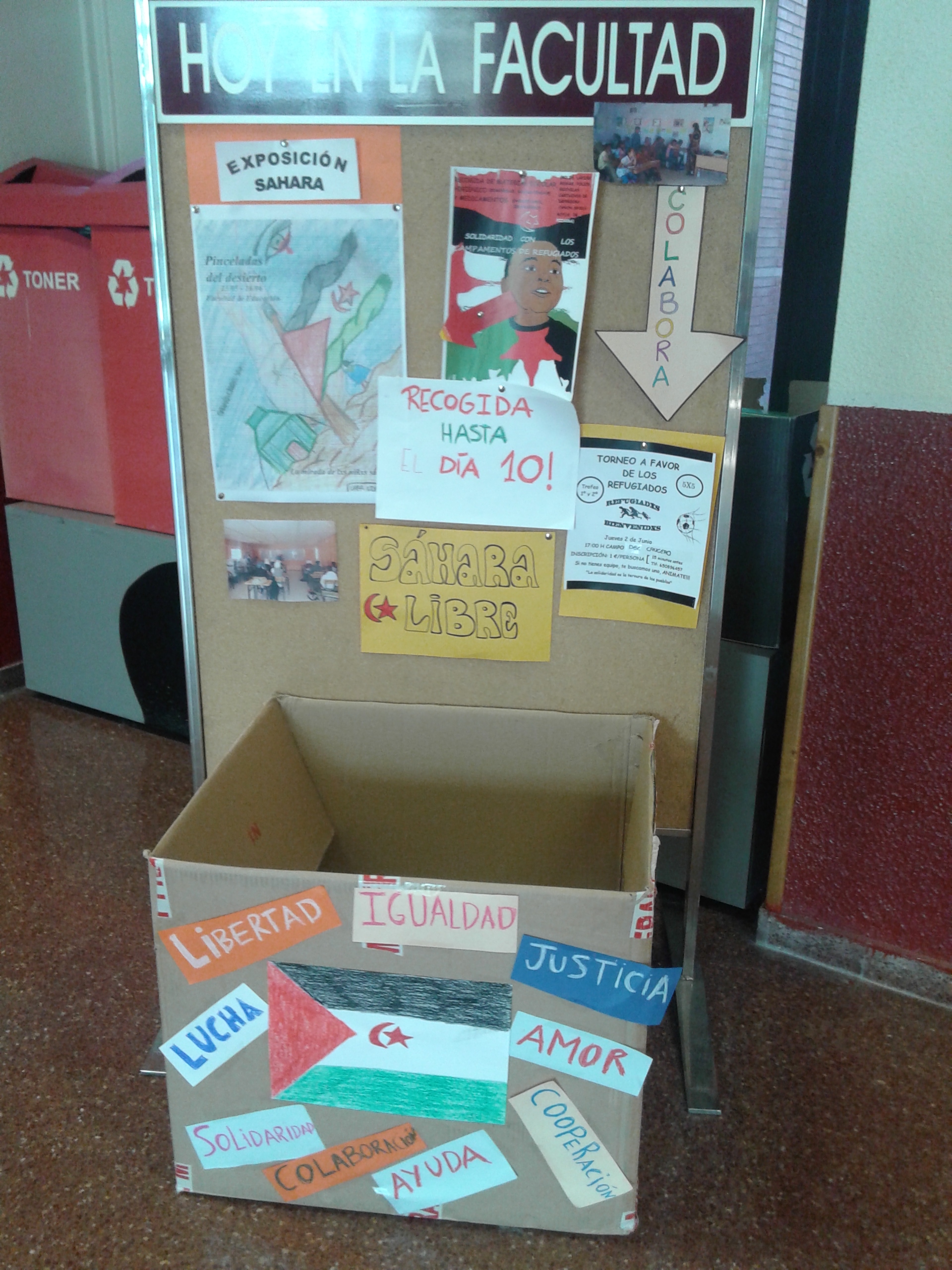 Espacio de recogida de material de la Facultad de Educación