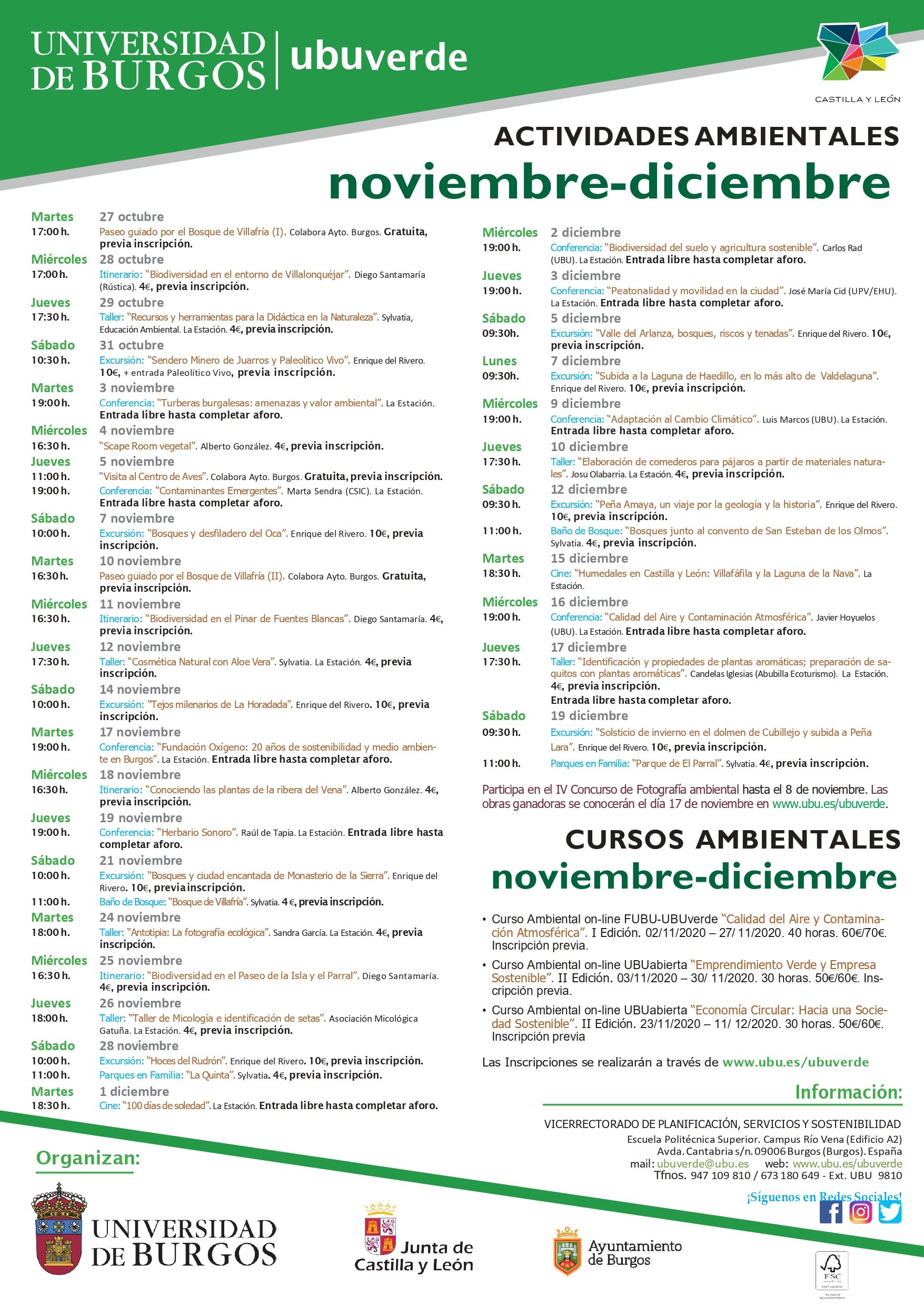 Cartel UBUverde Noviembre y Diciembre