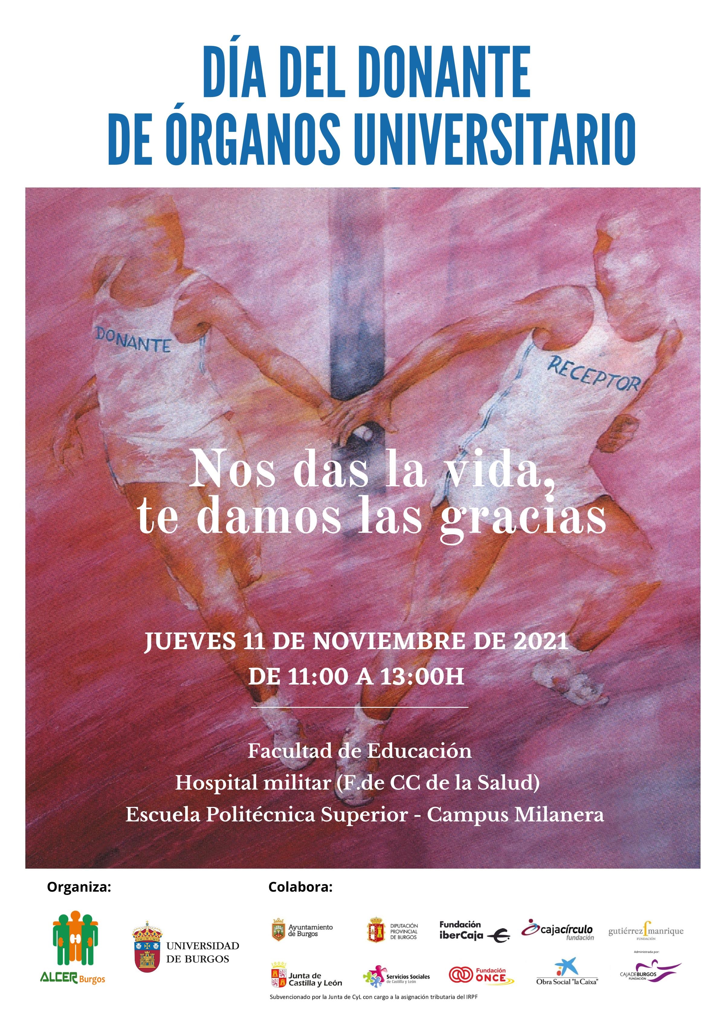 cartel día del donante universitario 