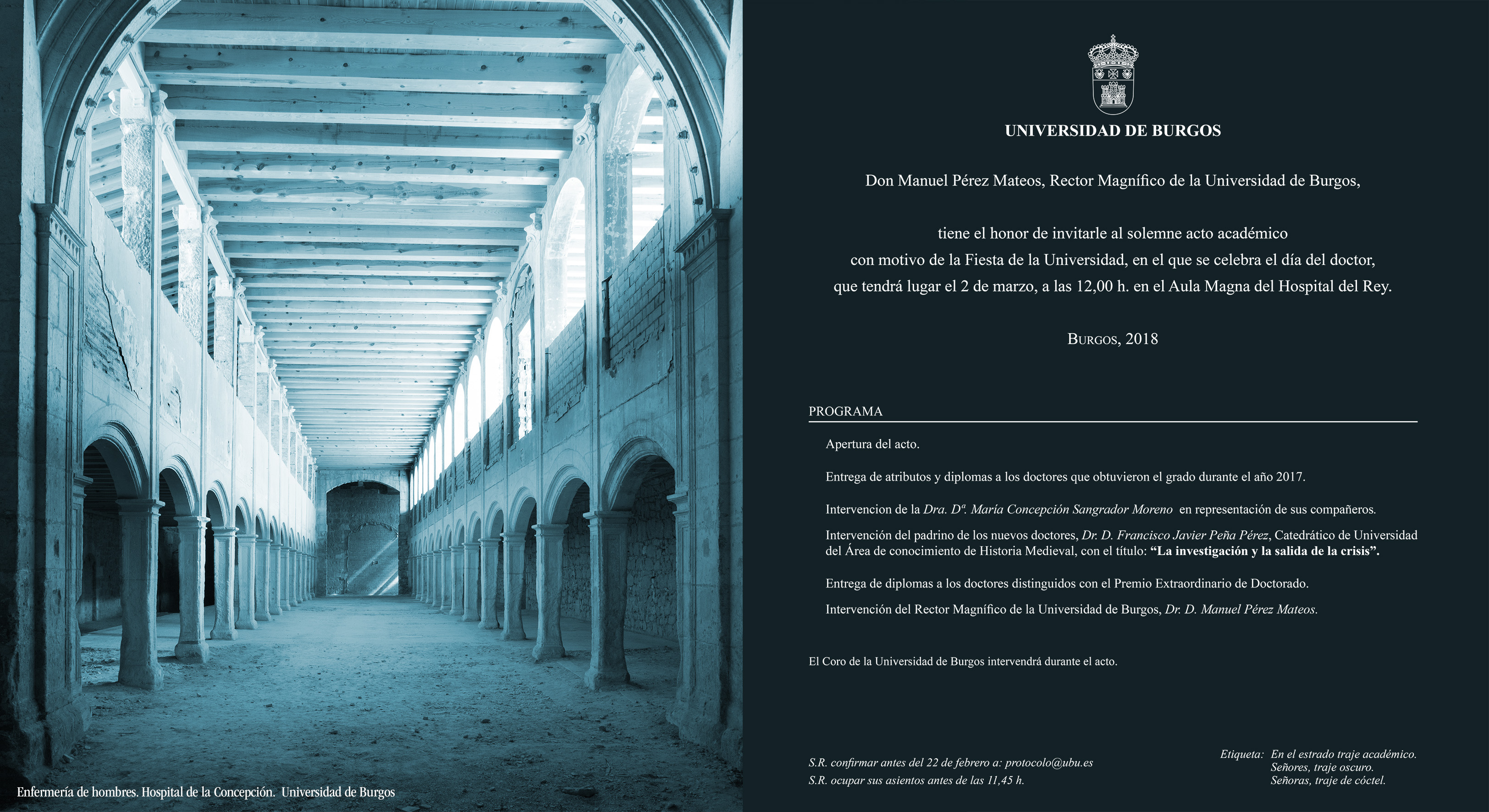 Enfermería de hombres del Hospital de la Concepción. Universidad de Burgos