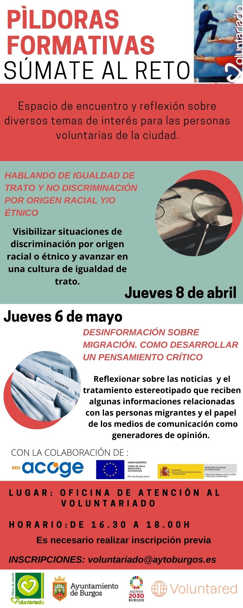 imagen en la que aparecen las fechas de las proximas pildoras formativas 