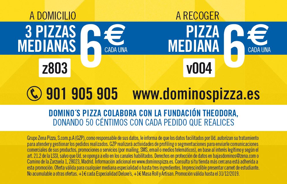Nueva Promoción Domino's Pizza 2019 Universidad de Burgos