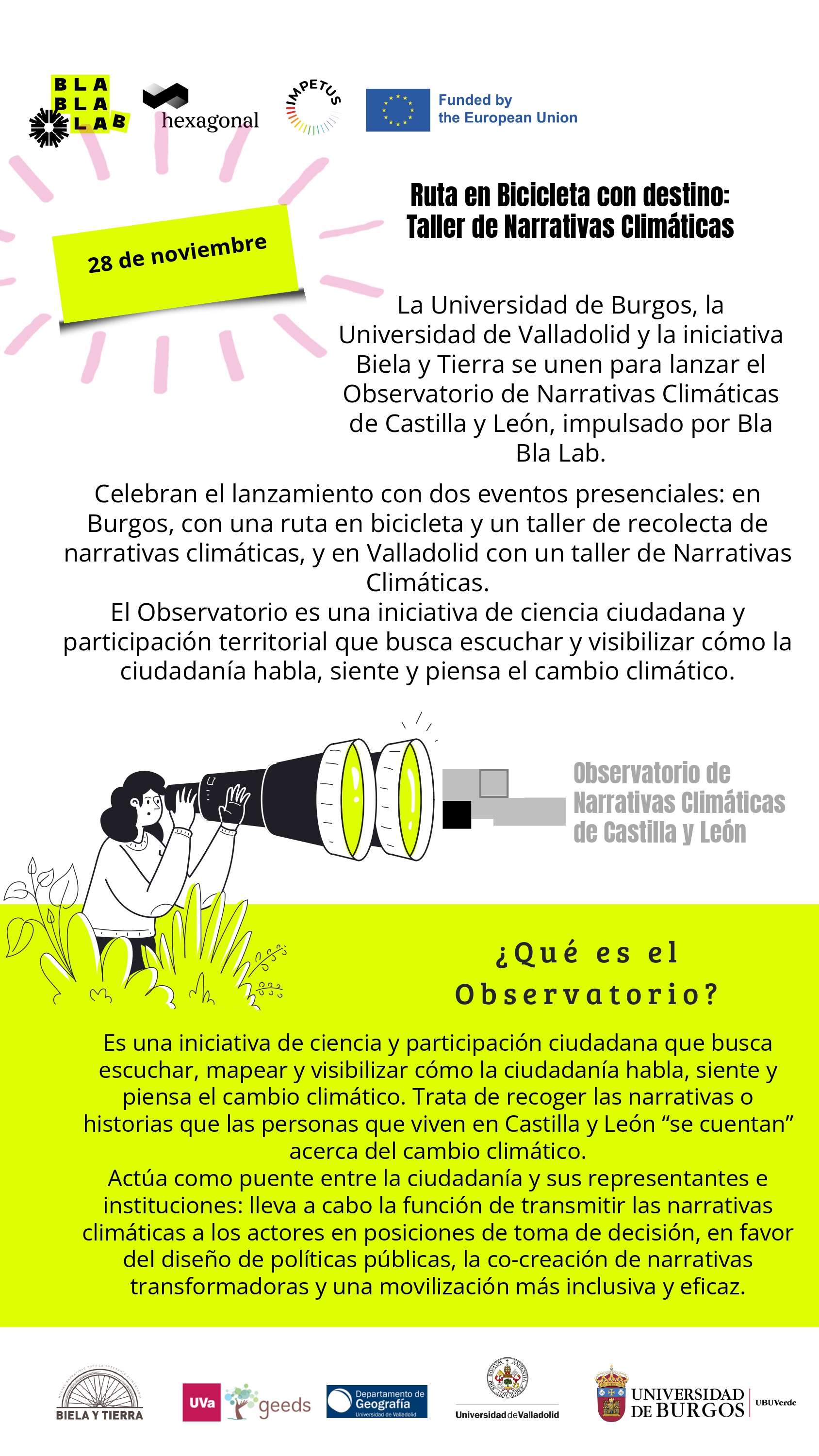 Ruta en bicicleta con destino: Taller de Narrativas Climáticas