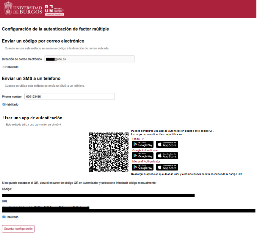 Configuración de la autenticación de factor múltiple