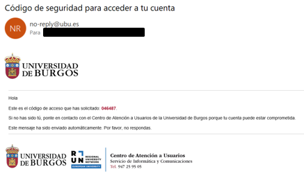 Código de seguridad para acceder a tu cuenta