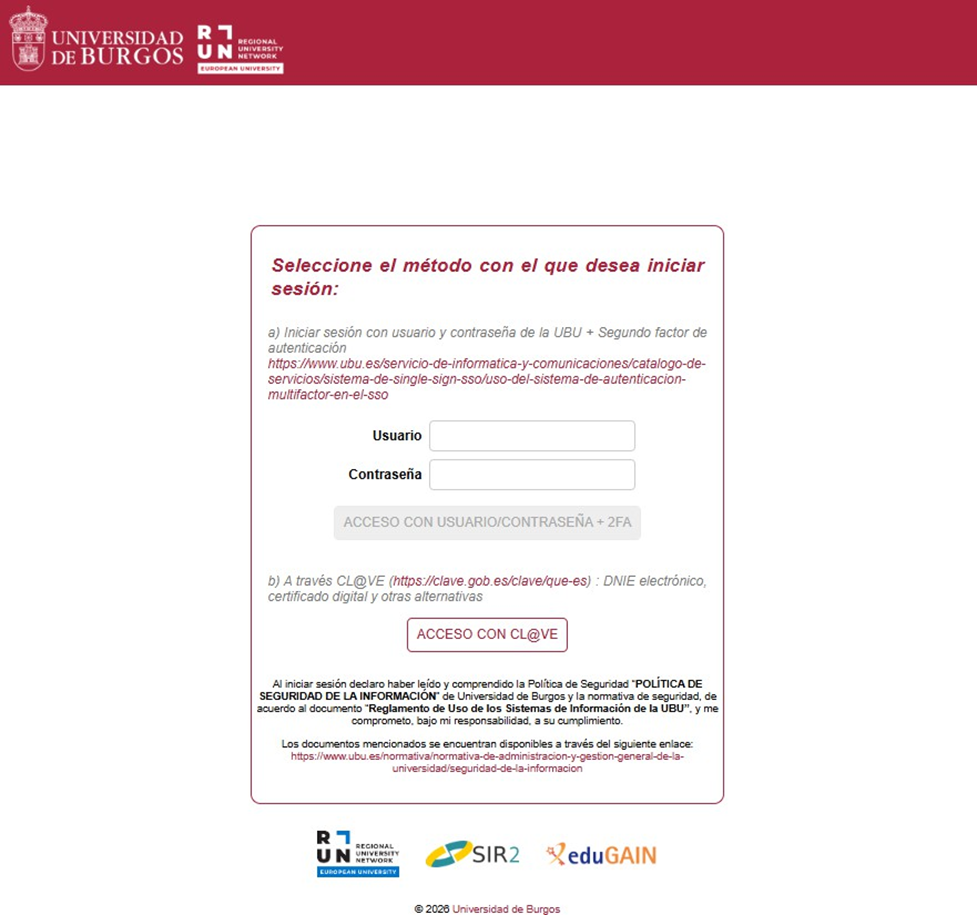 Selecciones el método con el que desea iniciar sesión