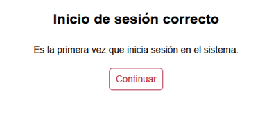 Inicio de sesión correcto