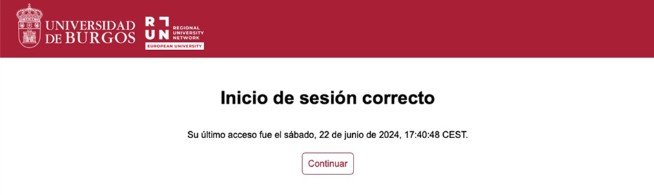 Inicio de sesión correcto