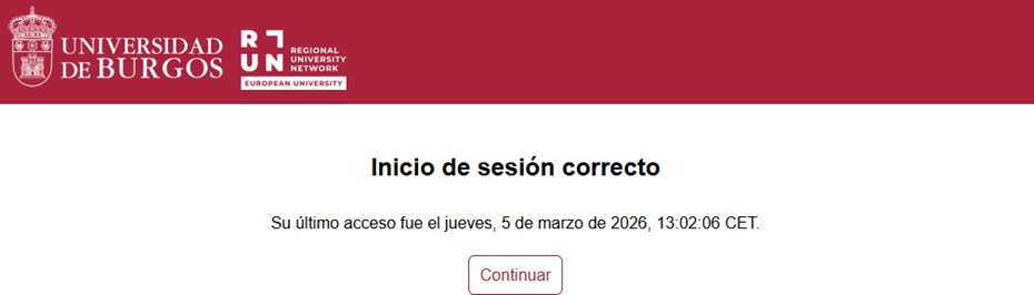 Inicio de sesión correcto