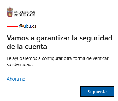 Configurar otra forma de verificar la identidad