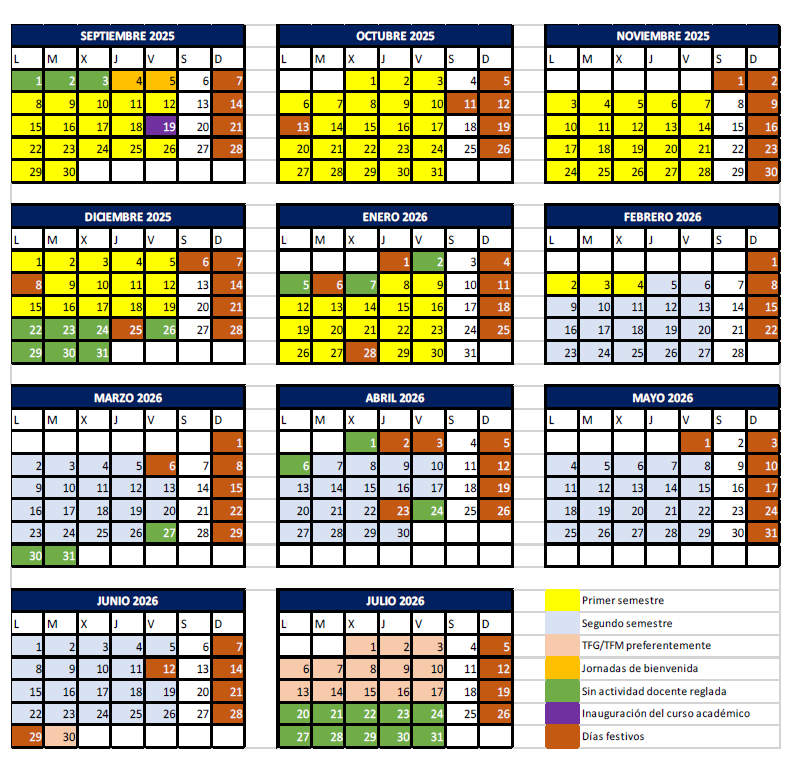 Calendario académico jursoc 4