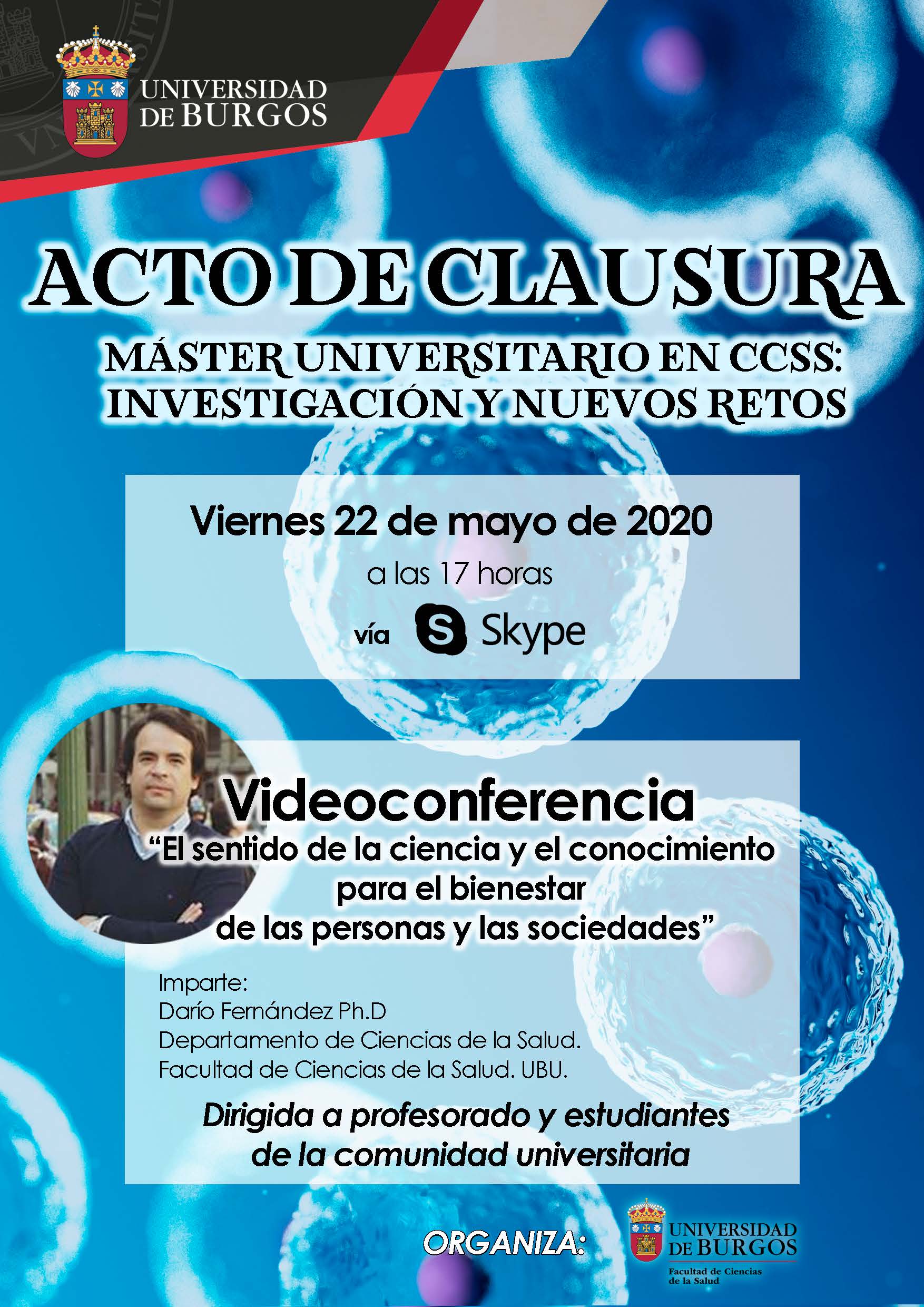 Conferencia de clausura del Máster Universitario en Ciencias de la Salud: Investigación y nuevos retos