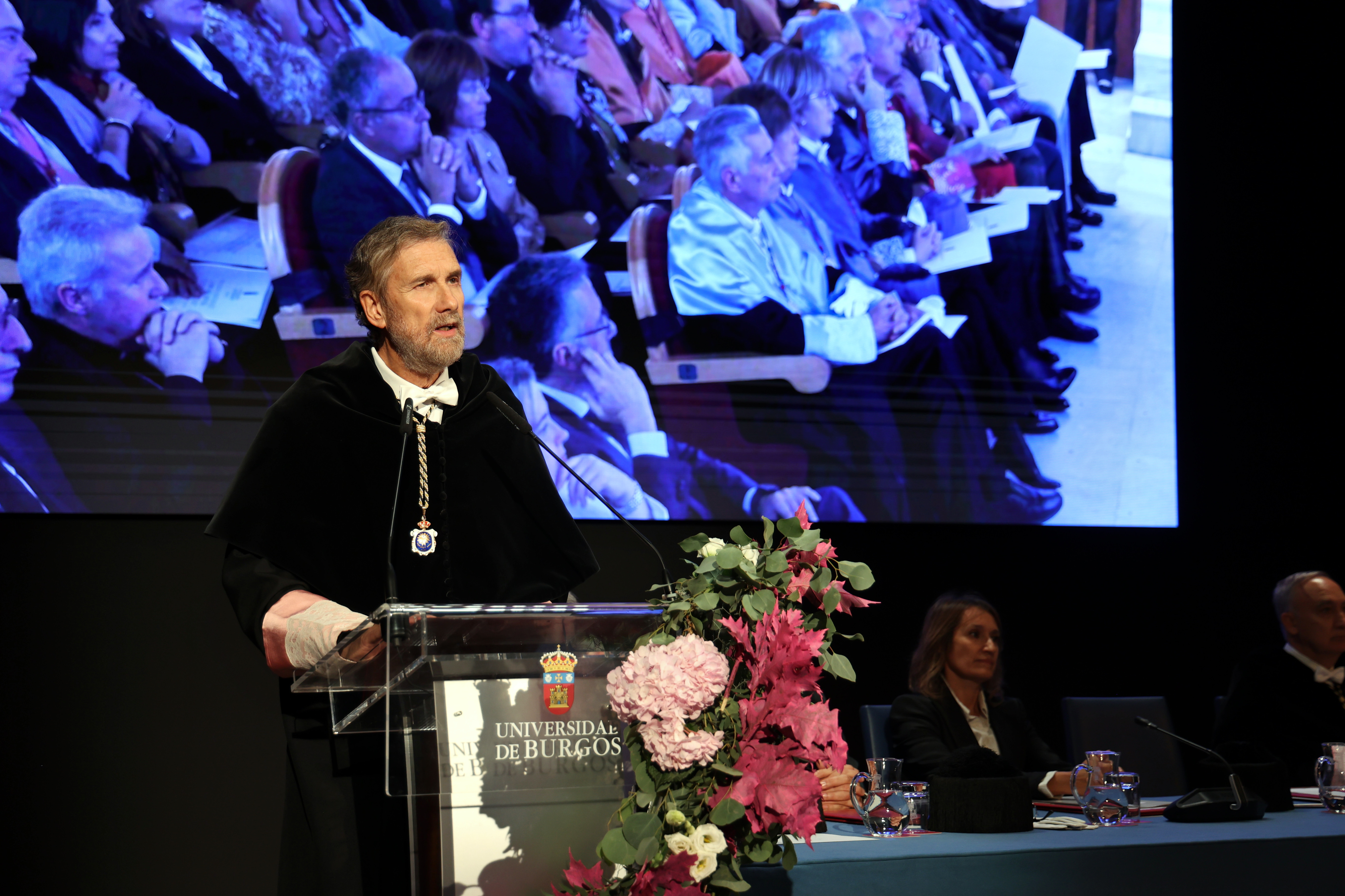 Intervención del rector magnífico de  la Universidad de Burgos, Dr. Manuel Pérez Mateos