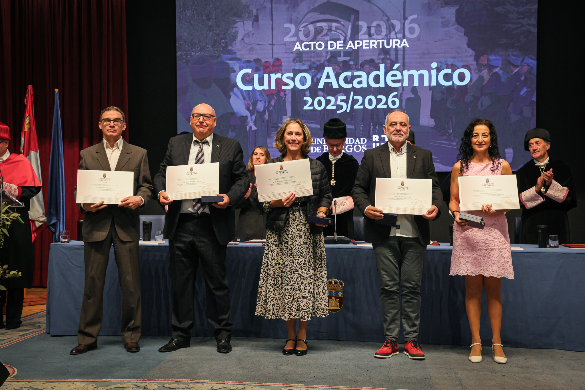 Dr. Jesús Moreno Revilla, D.  Juan María Pesquera Cabezas, Dra. Mónica Preciado Calzada, D. Pedro Renedo Fernández y Dña. Susana Santos Antón