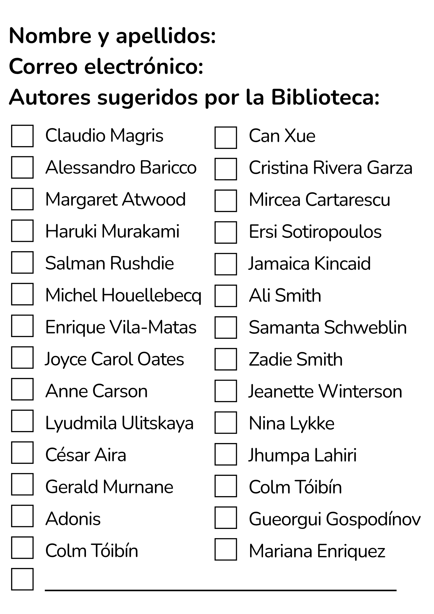 Listado de nombres de escritores/as que podrían ser candidatos a los Nobel 2026