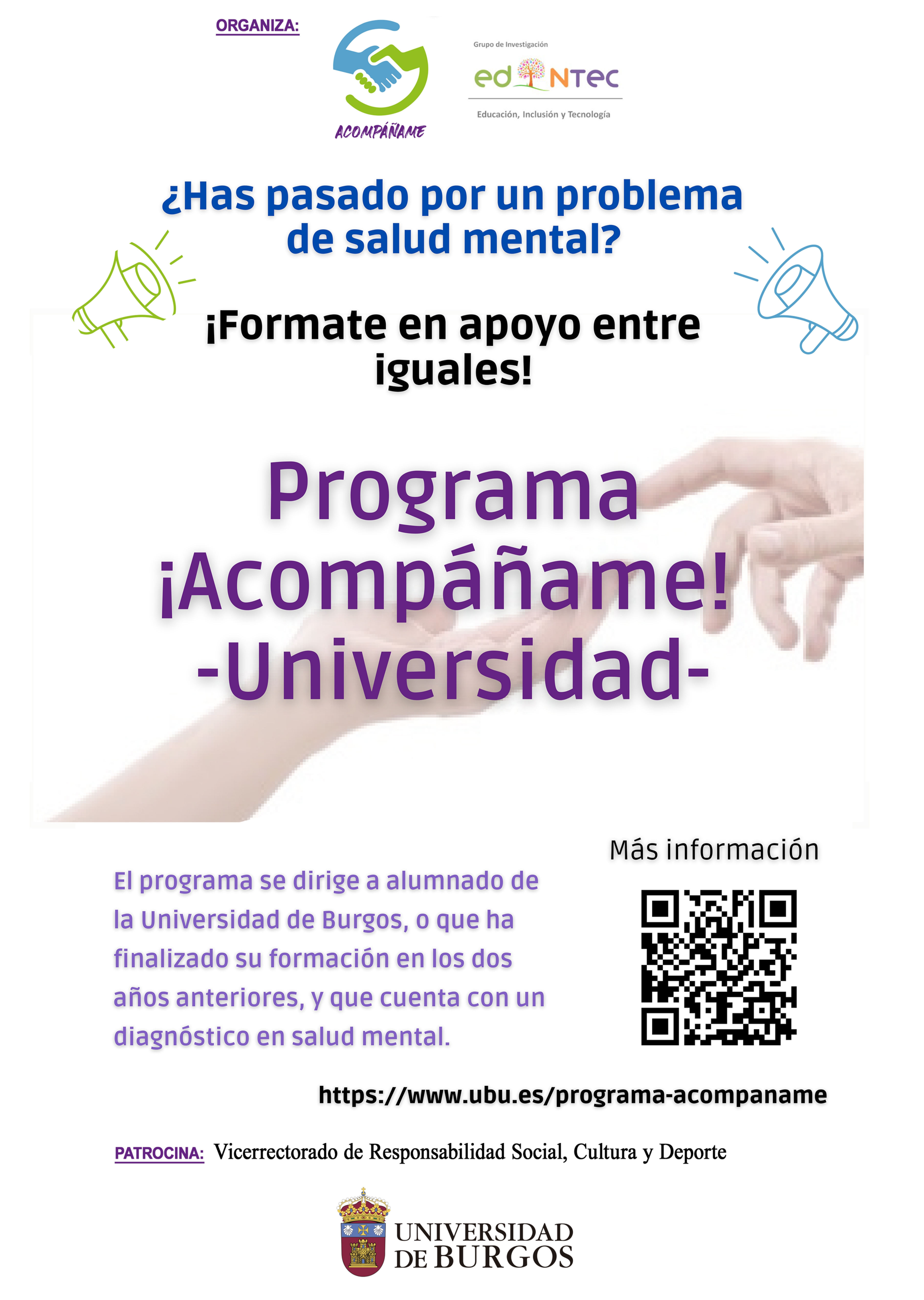 Cartel de difusión del Programa ¡Acompáñame! -Universidad-