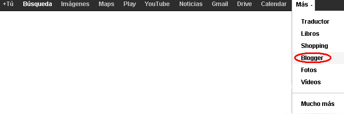 click en “Blogger”