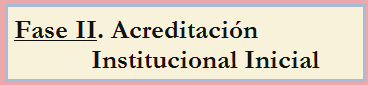 Fase II. Acreditacion institucional inicial