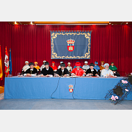 Mesa presidencial del acto de toma de posesión del rector Pérez Mateos