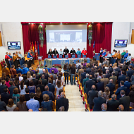 Momento de la intervención del Rector Magnífico de la Universidad de Burgos, Dr. Manuel Pérez Mateos