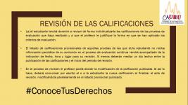 Conoce Tus Derechos: Revisión de las Calificaciones